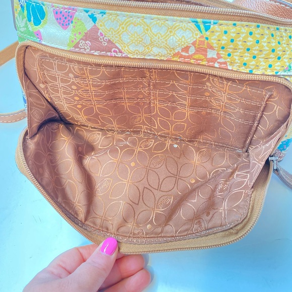 Fossil Leather Patchwork Multicolor Crossbody Bag - Picture 4 of 6